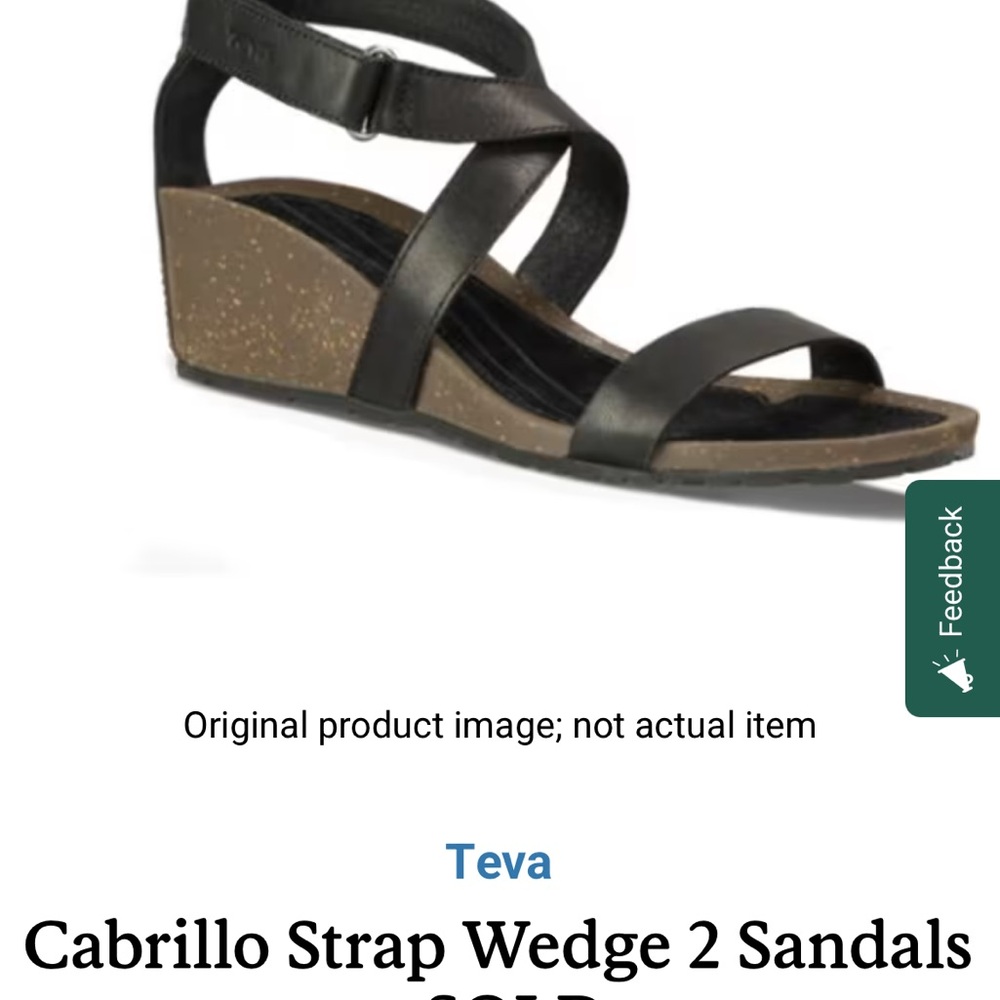 Teva Black Sandals with Strappy Design and Wedge Heel